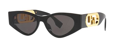 fendi 40049i|Fendi O'LOCK FE 40049I 01A Cat Eye Sunglasses.